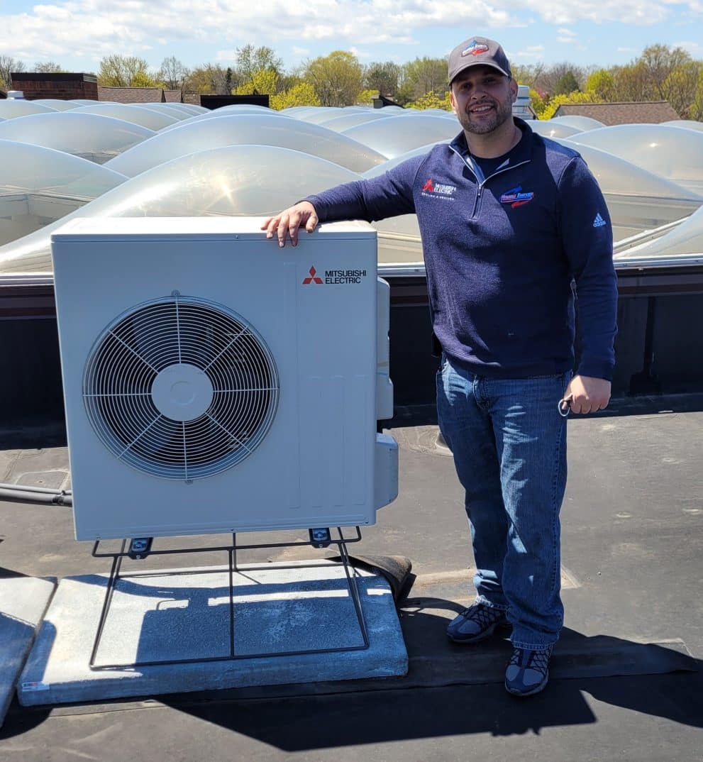 thermostat repair in Waukesha, furnace repair in Waukesha, furnace repair in Waukesha. Installation of Mitsubishi heat pump system in Waukesha, Wisconsin.