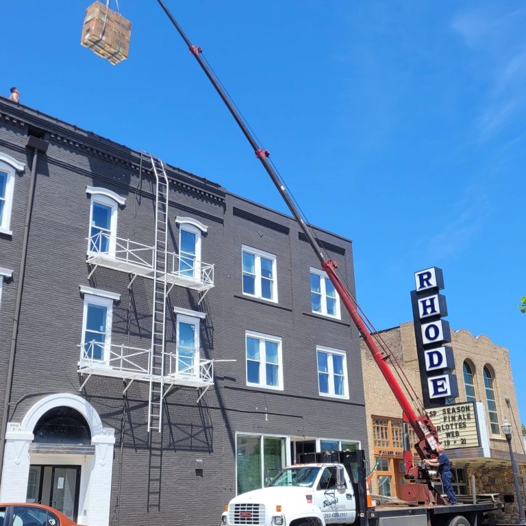 HVAC Company in Kenosha, Wisconsin, HVAC Company in Racine, Wisconsin, Installation of Air Conditioners on Roof for building in downtown Kenosha, Wisconsin.